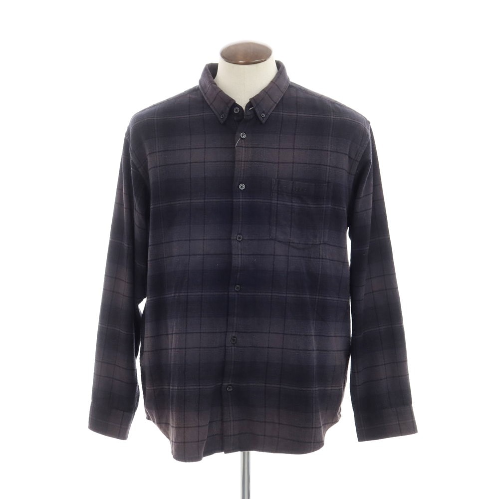 【中古】シュプリーム Supreme 2023年春夏 Shadow Plaid Flannel Shirt チェック ネルシャツ グレーxブラック【サイズL】【メンズ】