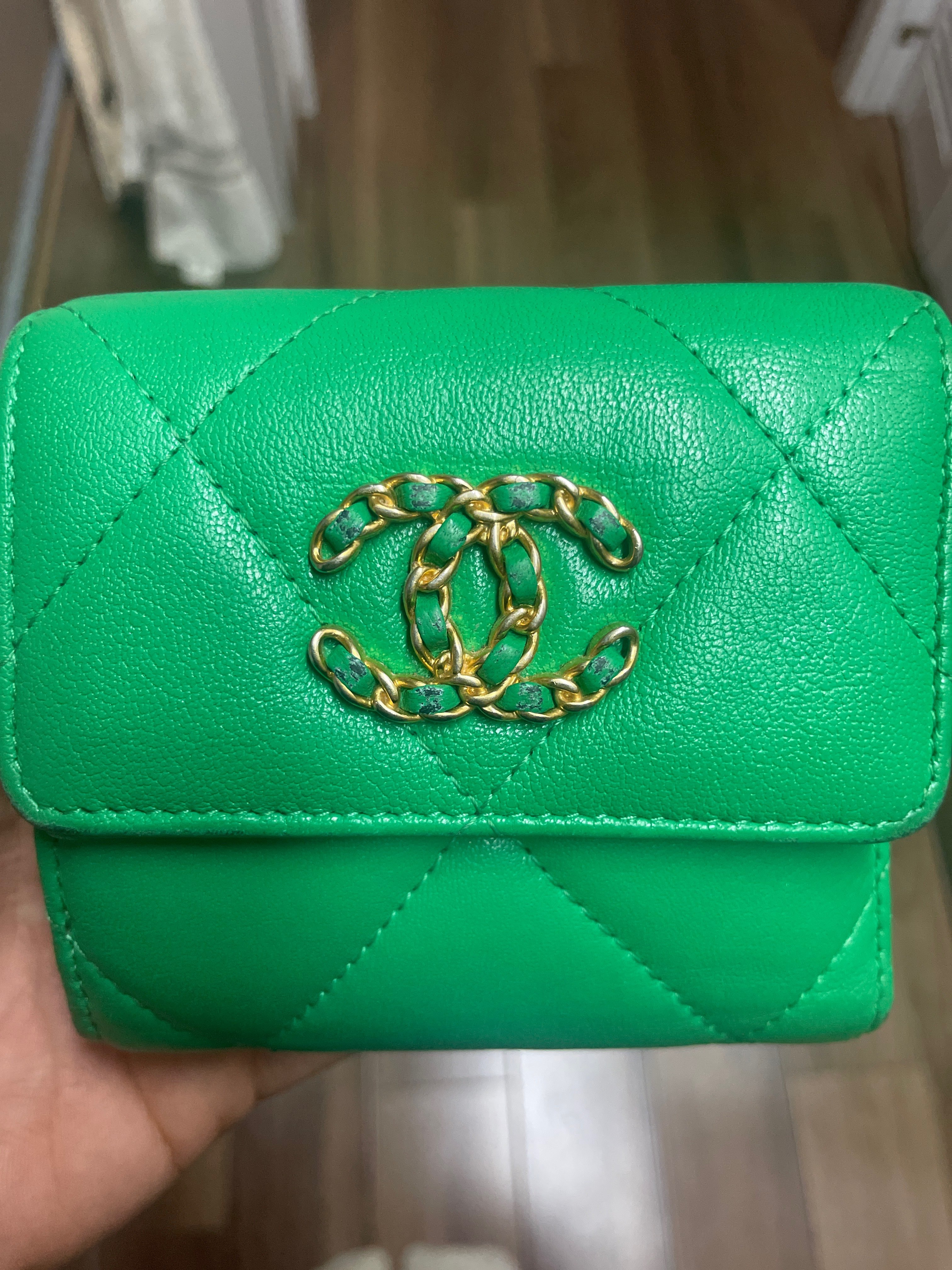 CHANEL Lambskin Matelasse Small Flap Wallet "Gold"