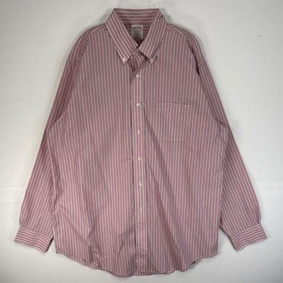 古着 ブルックスブラザーズ Brooks Brothers 長袖シャツ ストライプ MADISON 胸ポケ L ピンク系 マルチカラー メンズ