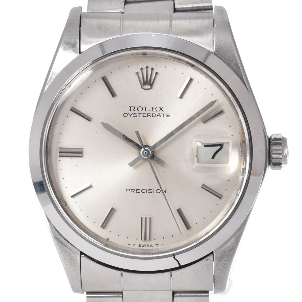 ロレックス ROLEX 6694 ヴィンテージ オイスターデイト プレシジョン デイト シルバー 手巻き メンズ 腕時計 N#151165