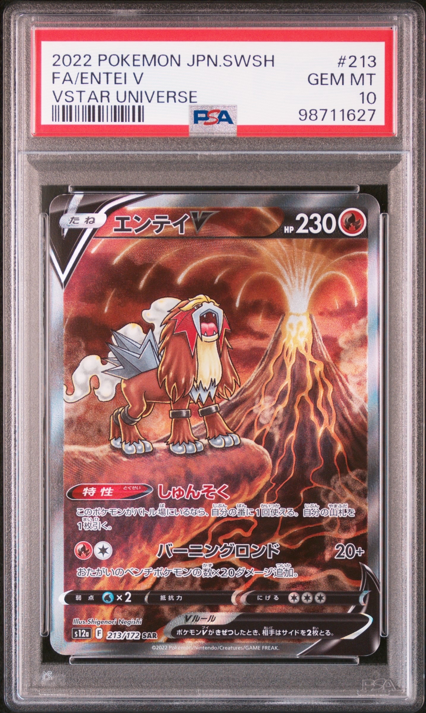 PSA9】エンテイV SAR[s12a 213/172](ハイクラスパック「VSTAR