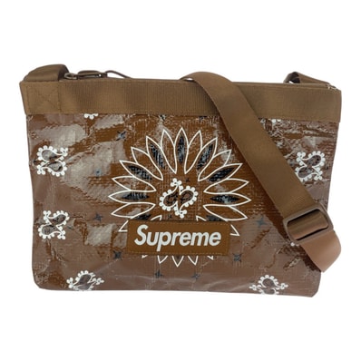 美品 Supreme シュプリーム bandana tarp side bag ブラウン ナイロン ショルダーバッグ ポシェット 601828 【中古】