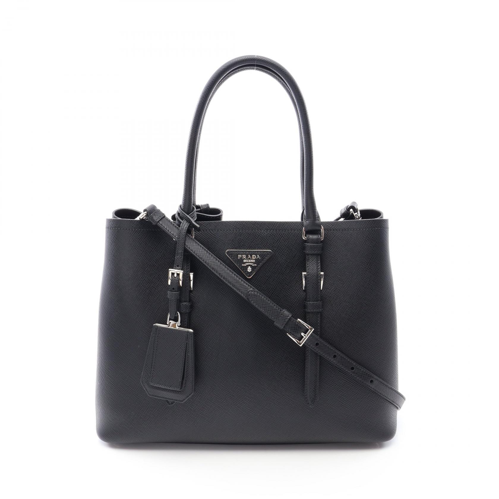 プラダ PRADA SAFFIANO CUIR 2WAY トートバッグ バッグ サフィァーノレザー レディース ブラック系 BN2838 【中古】