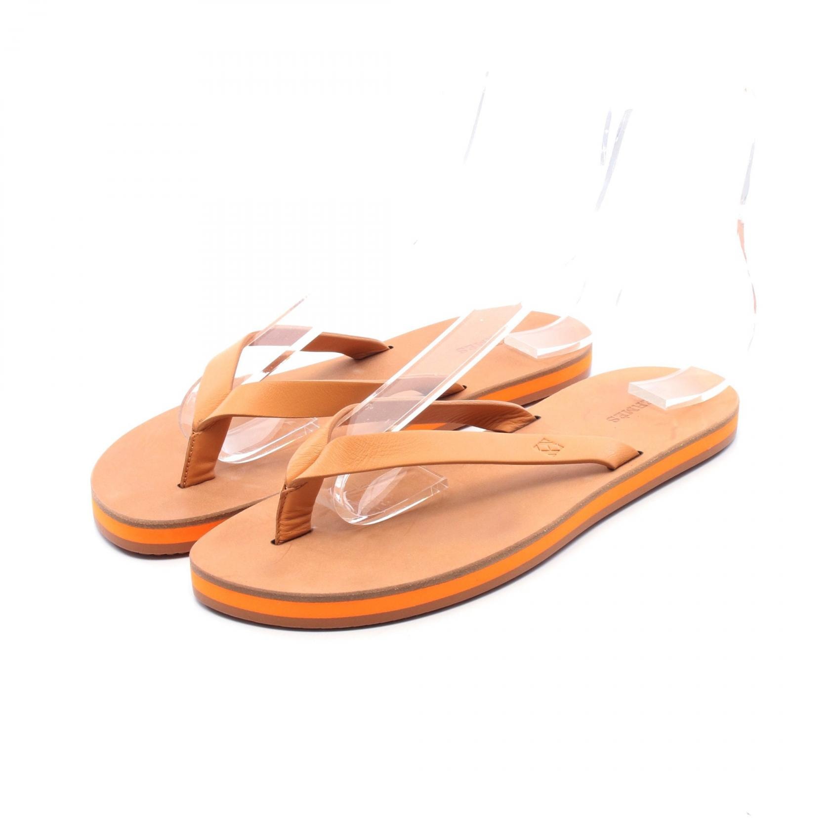 エルメス HERMES ビーチサンダル サマー サンダル 靴 レザー ベージュ レディース ベージュ系 【中古】
