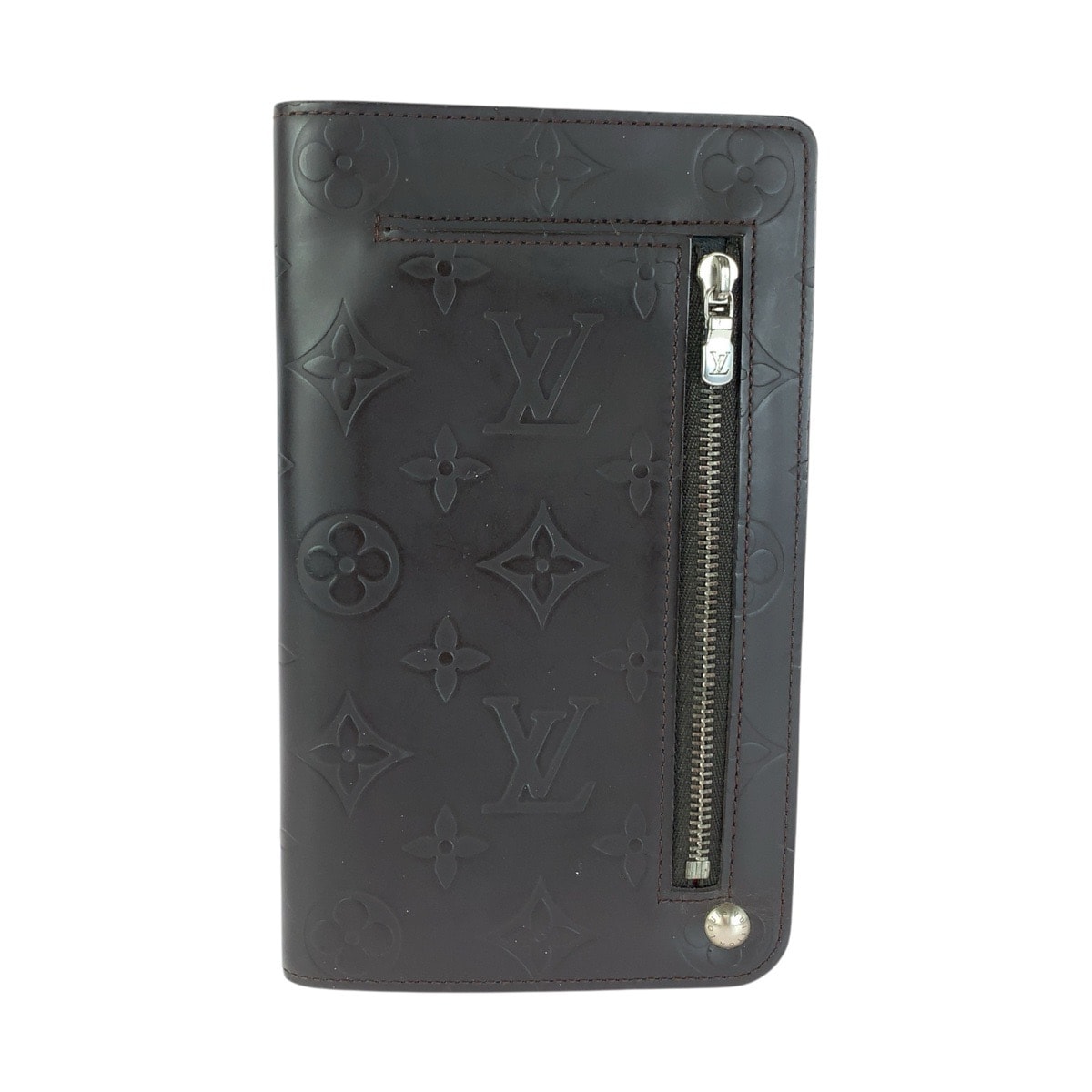LOUIS VUITTON ルイヴィトン モノグラム グラセホイスト ブラウン シルバー金具 レザー 長財布 ロングウォレット 1-0257580 【中古】
