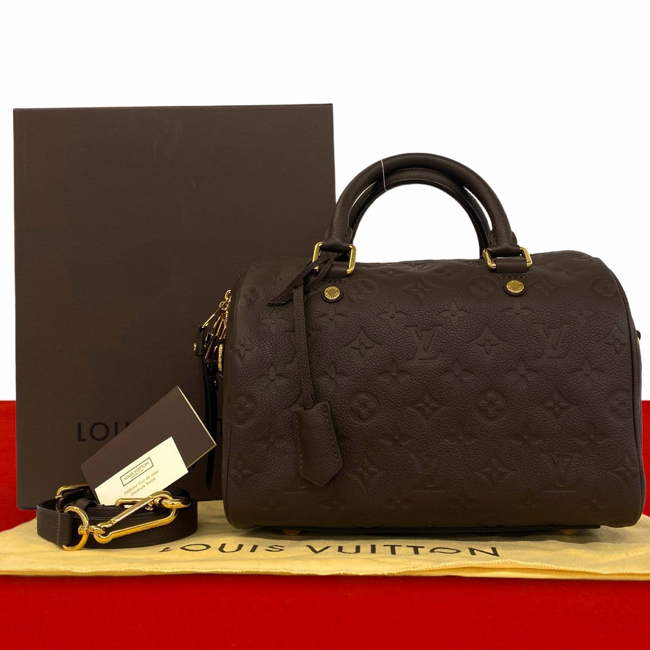 LOUIS VUITTON ルイヴィトン スピーディ バンドリエール 25 モノグラムアンプラント レザー ショルダーバッグ ブラウン
 28461