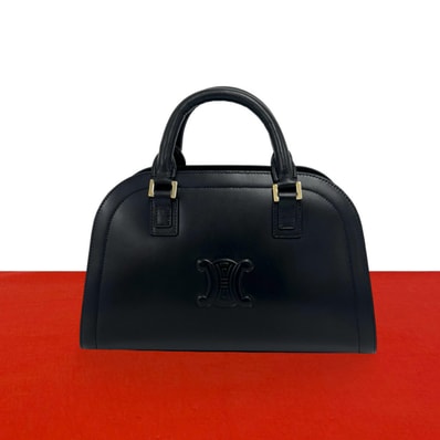 CELINE セリーヌ トリオンフ ロゴ レザー ハンドバッグ ブラック
96949