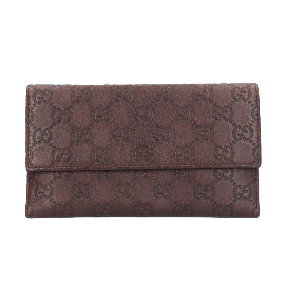 グッチ コンチネンタルウォレット  グッチシマ 長財布 レザー 257303 ユニセックス GUCCI  中古