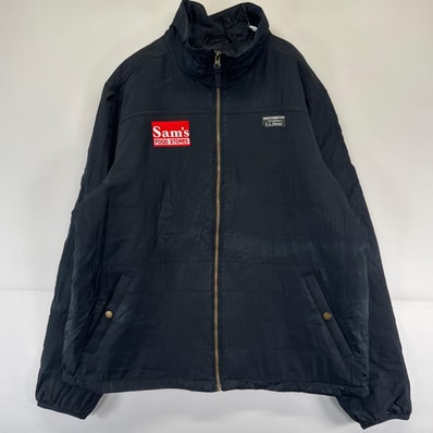 古着 エルエルビーン L.L.Bean ジャケット フルジップ ワンポイントロゴ ワッペン 中綿 大きいサイズ XL ブラック系 メンズ