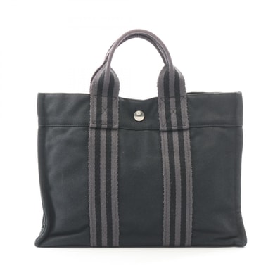 エルメス HERMES フールトゥPM トートバッグ バッグ キャンバス レディース ブラック系 / グレー系 【中古】