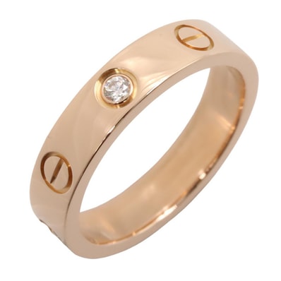 カルティエ CARTIER ミニラブリング 1PD リング・指輪 ジュエリー K18PG(ピンクゴールド) ダイヤモンド レディース ゴールド系 / クリア系 B4050700 【中古】