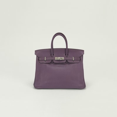エルメス HERMES バーキン25 バーキン 25 バッグ トートバッグ シェーブル カシス Cassis パープル Purple 紫 シルバー金具 ハンドバッグ シェブルミゾル
