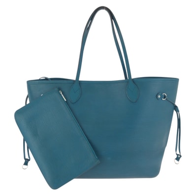 LOUIS VUITTON ルイヴィトン エピ ネヴァーフルMM ブルー シルバー金具 レザー トートバッグ ショルダーバッグ 602908 【中古】