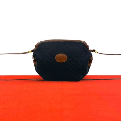 GUCCI グッチ マイクロGG ロゴ レザー PVC ショルダーバッグ ブラック
178-2