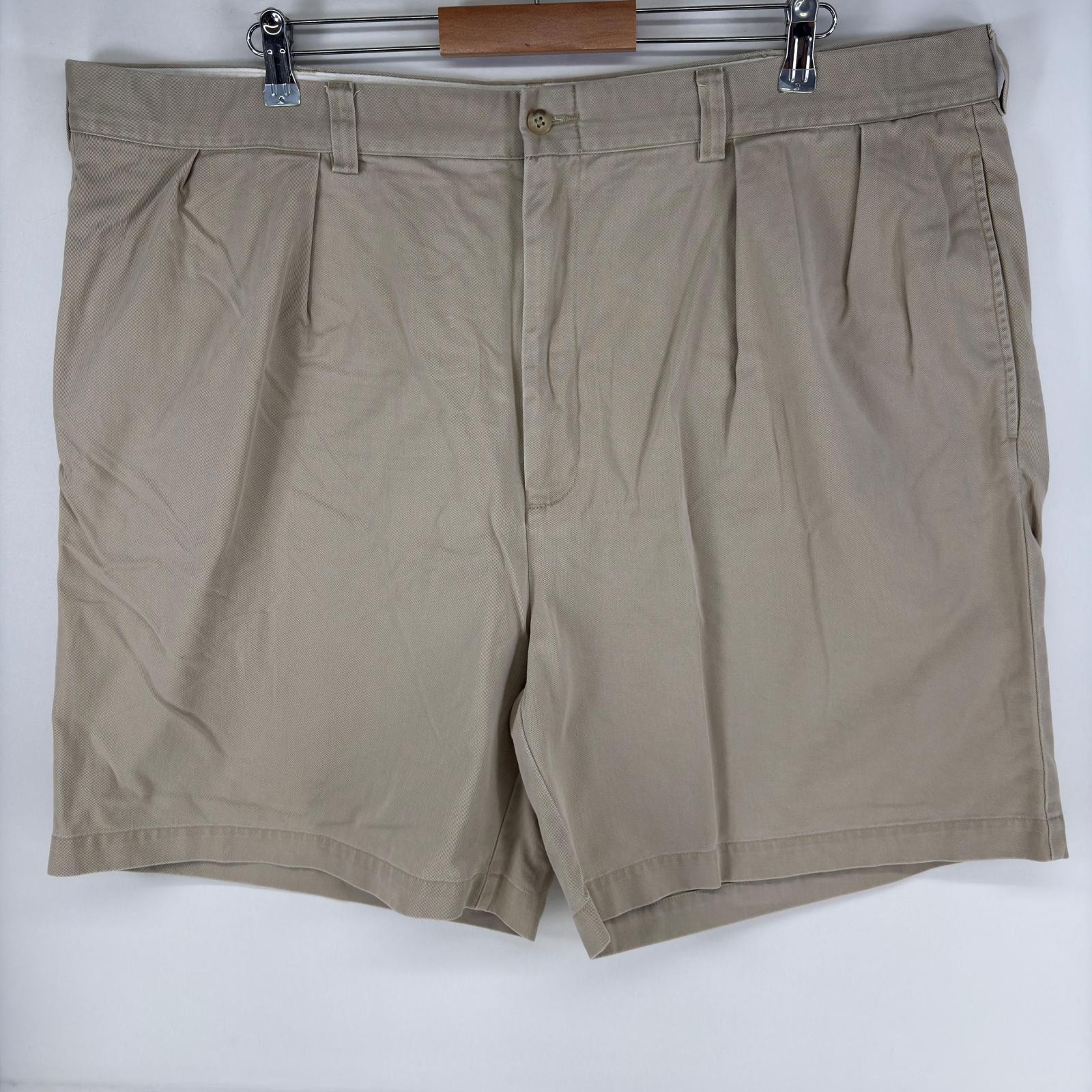 古着 ポロバイラルフローレン Polo by Ralph Lauren パンツ TYLER SHORT ハーフ チノ ワンポイント ツータック w46  ベージュ系 メンズ