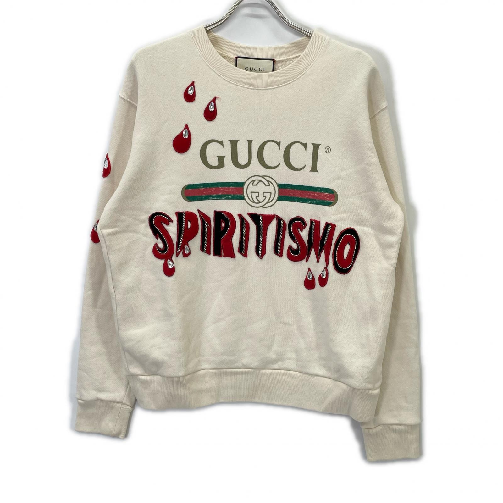 グッチ 469250 X9S46 ｱｲﾎﾞﾘｰ SPIRITISMO ｳﾞｨﾝﾃｰｼﾞﾛｺﾞｽｳｪｯﾄｼｬﾂ ﾄﾚｰﾅｰ XS