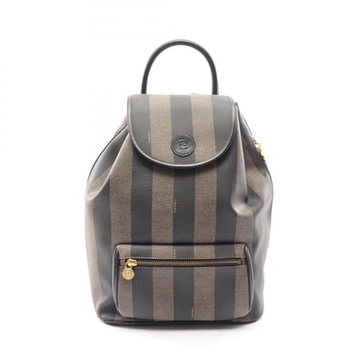 フェンディ FENDI ペカン リュックサック バックパック バッグ PVCコーティングキャンバス レザー レディース ブラウン系 / ブラック系 【中古】