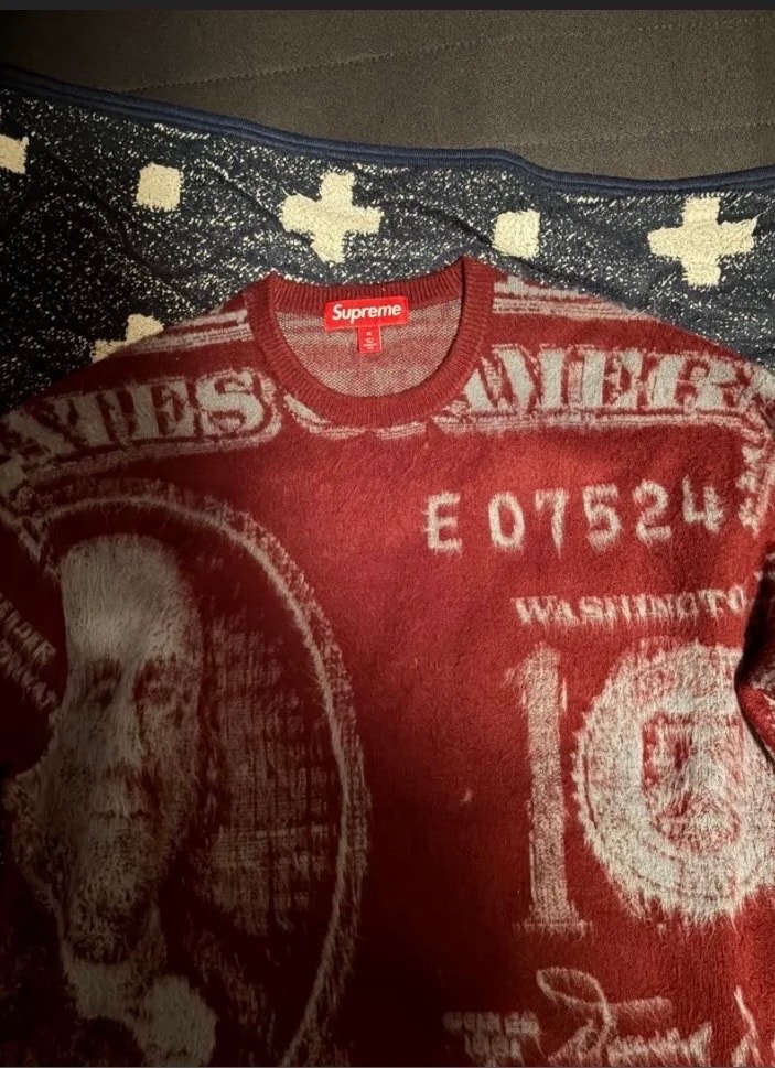 Supreme Money Sweater "Burgundy"