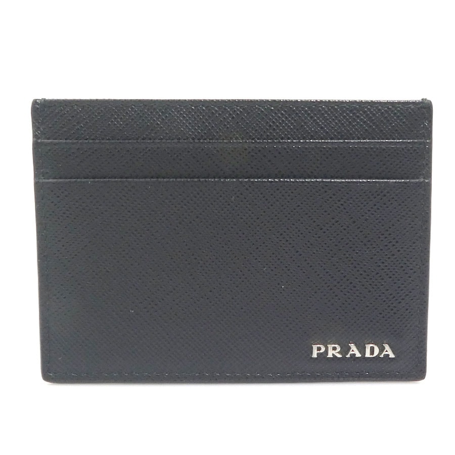 プラダ PRADA カードケース レザー ブラック ユニセックス【中古】 r11366k