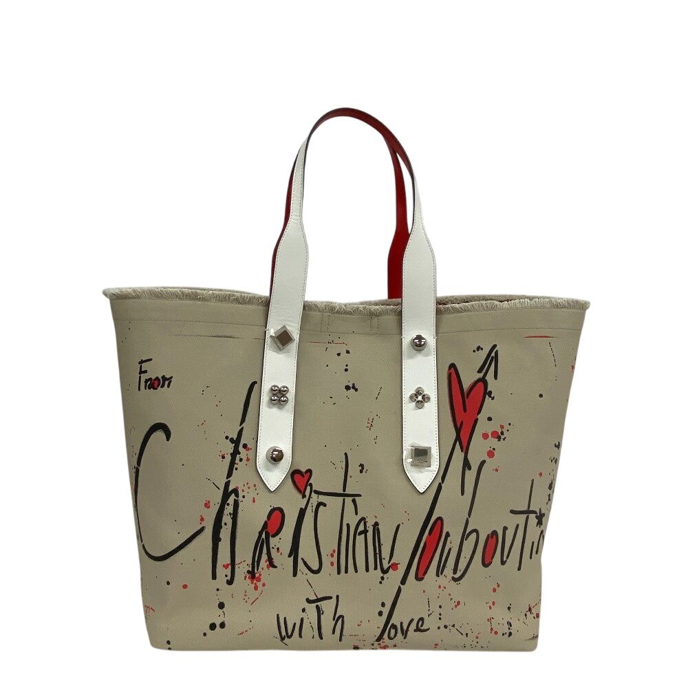 クリスチャンルブタン Christian Louboutin トートバッグ スタッズ フランジバス 3215052 ベージュ