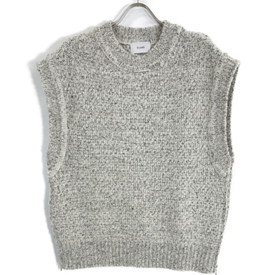 クラネ 15106-2032 23AW グレー サイドジップツイードニットベスト 1