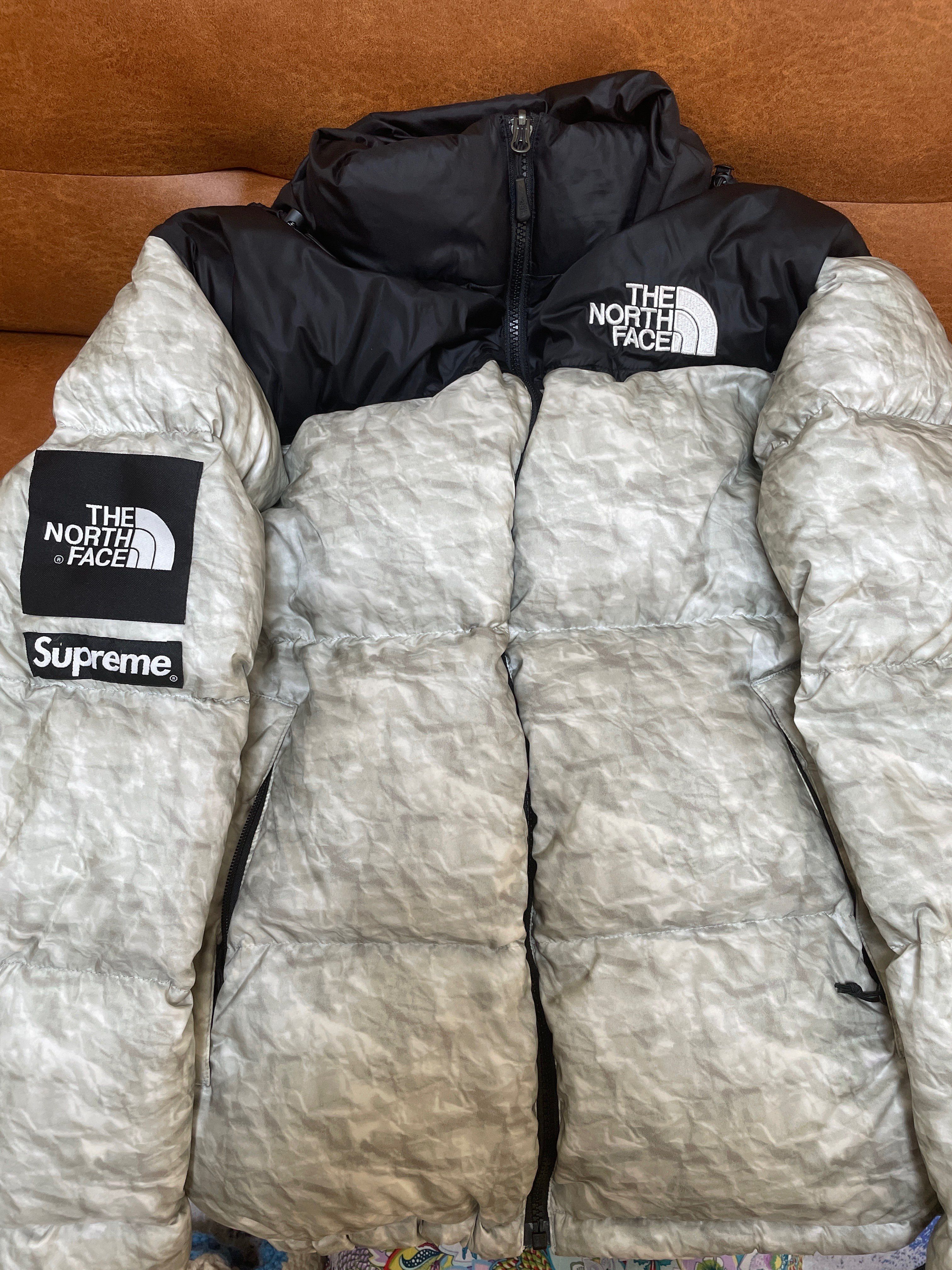 Supreme x The North Face Nuptse Jacket "White Paper Print"