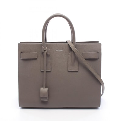 サンローランパリ SAINT LAURENT PARIS サックドジュール スモール 2WAY ハンドバッグ バッグ レザー レディース グレー系 【中古】