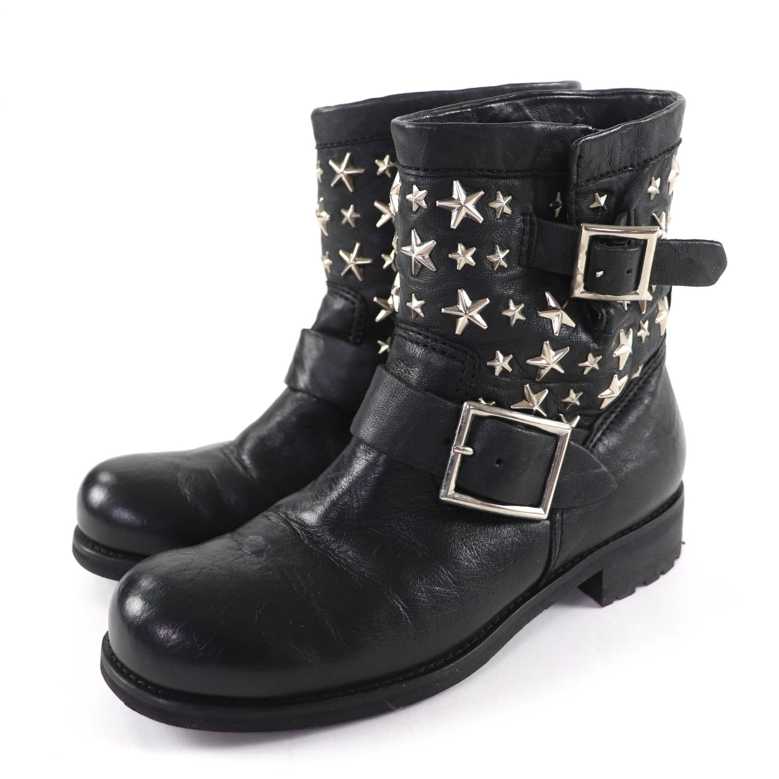 美品 ジミーチュウ ショートブーツ ブラック レディース 36.5