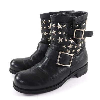 美品 ジミーチュウ ショートブーツ ブラック レディース 36.5