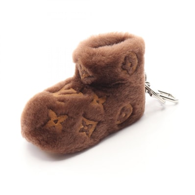 ルイ・ヴィトン LOUIS VUITTON フットプリント モノグラム キーホルダー アクセサリー レザー ファー レディース ブラウン系 M01690 【中古】