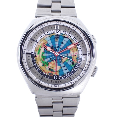 EDOX エドックス ジオスコープ42 200170 世界地図 ワールドマップ メンズ 腕時計