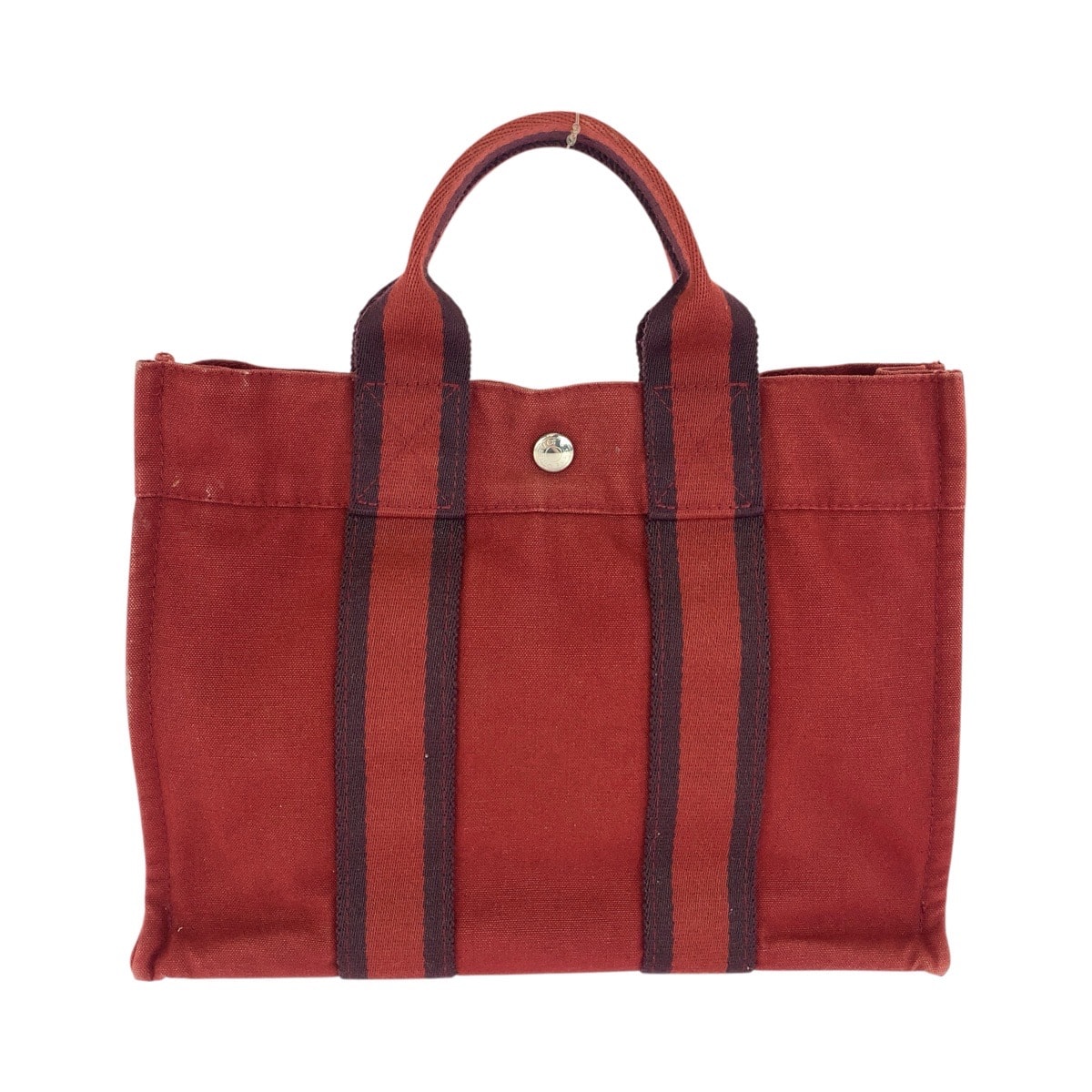 HERMES エルメス フールトゥPM ワインレッド ボルドー キャンバス トートバッグ ハンドバッグ 1-0294765 【中古】