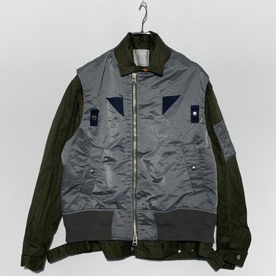 sacai Nylon Twill Mix Blouson Olive
