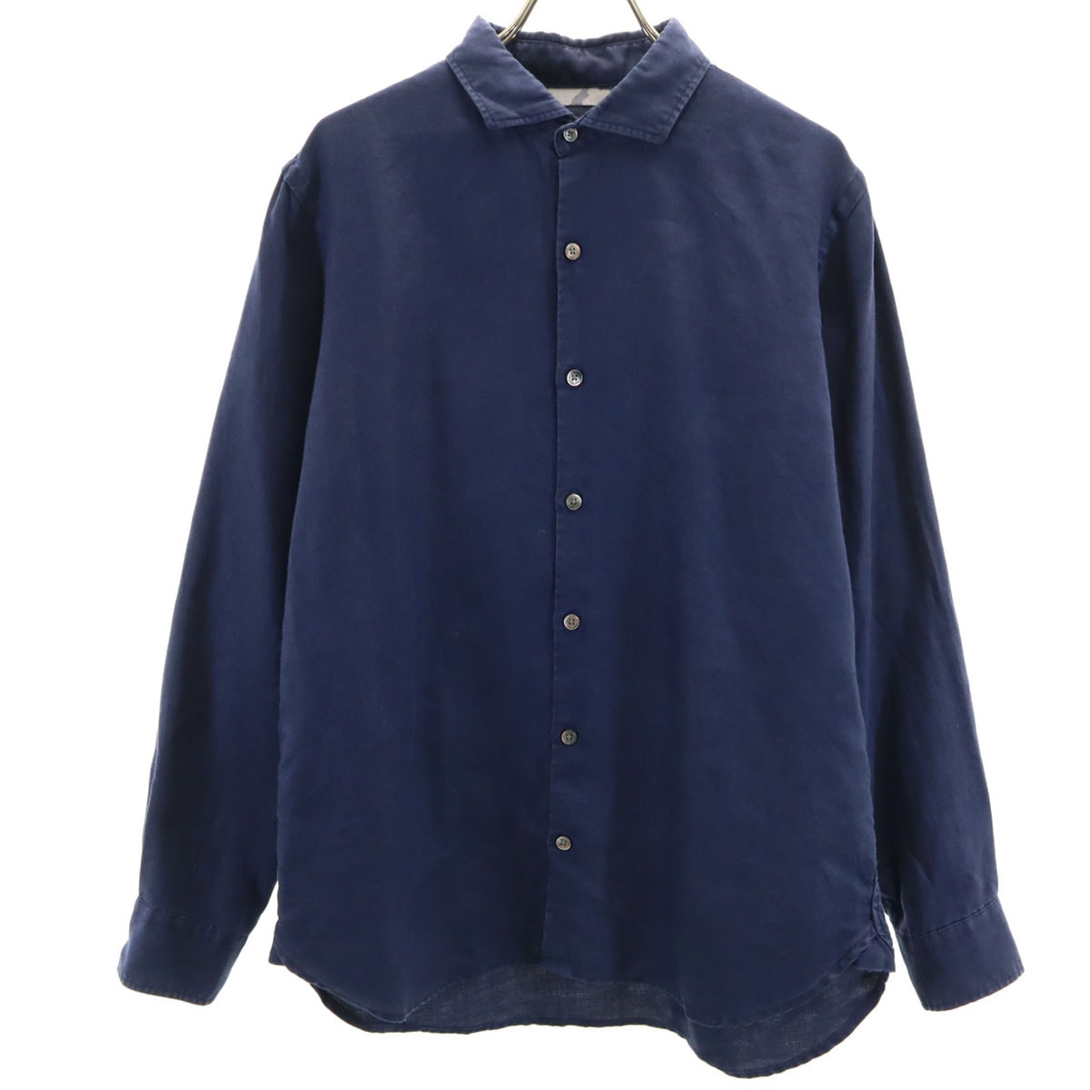 BEAMS ビームス 長袖 リネンシャツ M ネイビー