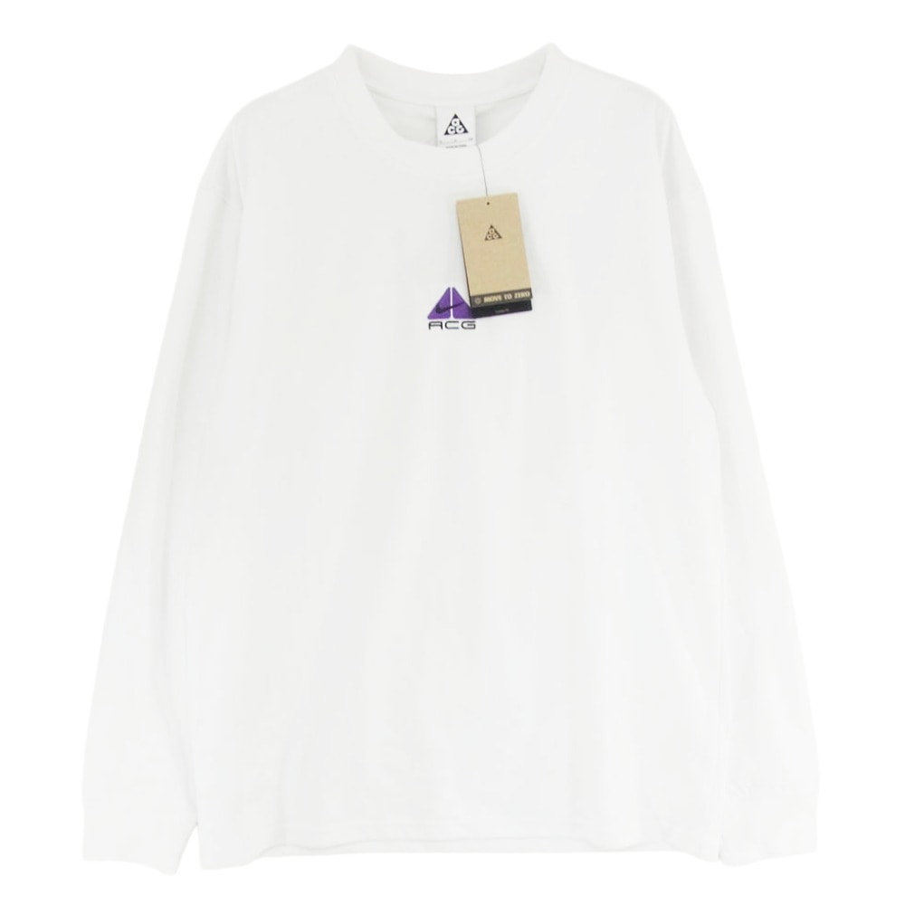 NIKE ナイキ Tシャツ DR7754-122 ACG LS LBR TEE LUNGS SUMMIT ロングスリーブ ロゴ刺繍 クルーネック 長袖 Tシャツ ホワイト系 S【極上美品】【中古】