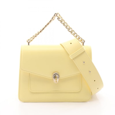 ブルガリ BVLGARI セルペンティ フォーエバー 2WAY ハンドバッグ バッグ レザー レディース イエロー系 【中古】