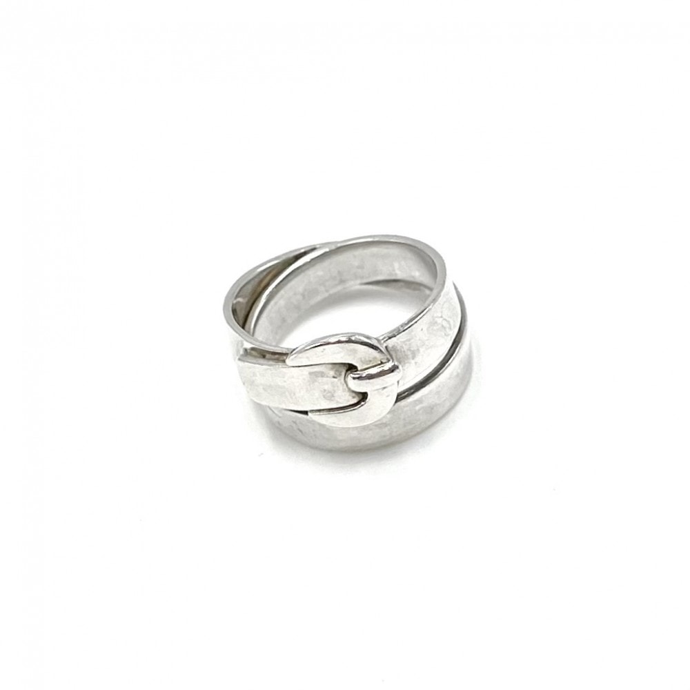 HERMES エルメス 指輪 ダブルトゥルーリング ベルト アクセサリー ジュエリー 小物 49サイズ シルバー925    約9号 ユニセックス 約6.2g【中古品】