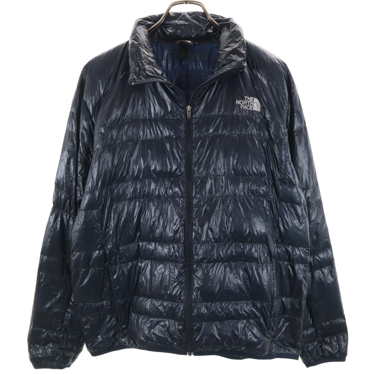 THE NORTH FACE ノースフェイス ライトヒート ダウンジャケット L ネイビー 収納袋付き アウトドア ND18174