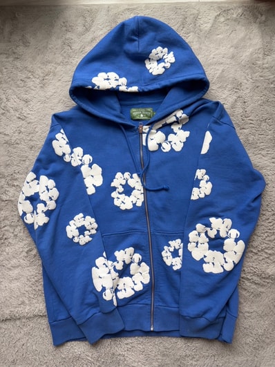 DENIM TEARS Cotton Wreath Zip Hoodie "Blue"