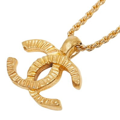シャネル ココマーク ペンダント ネックレス ゴールド メッキ GP レディース CHANEL 【中古】