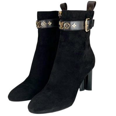 極美品 ルイヴィトン アンクルブーツ ブラック レディース 35 1A965S