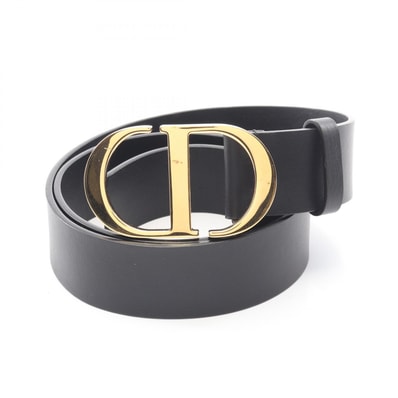 ディオール Dior CDロゴ ベルト 衣料品 レザー レディース ブラック系 【中古】