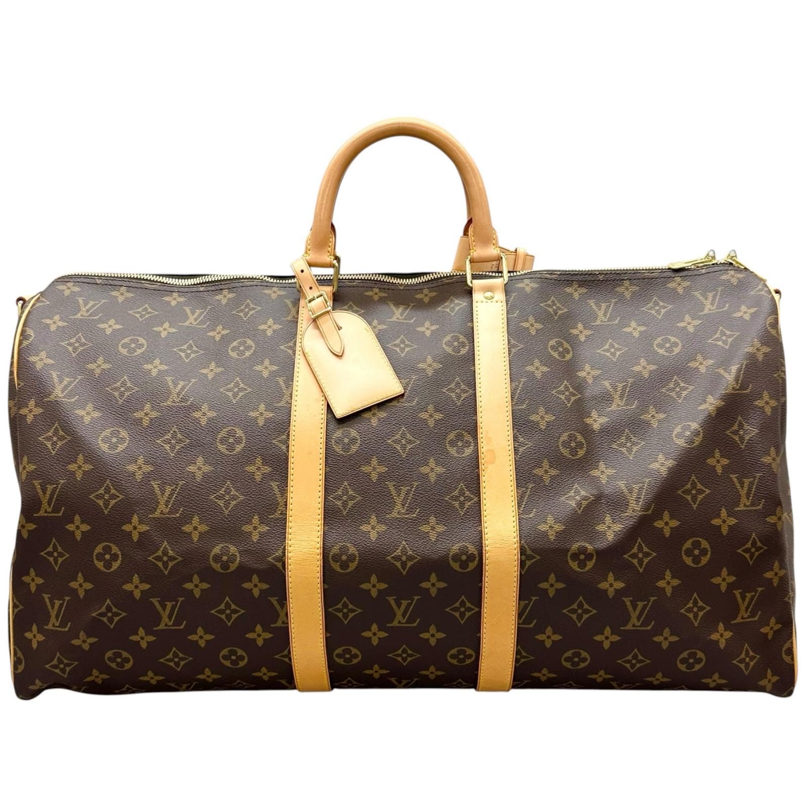 LOUIS VUITTON ルイ・ヴィトン モノグラム キーポルバンドリエール55 ボストンバッグ モノグラムキャンバス ブラウン レディース【中古】