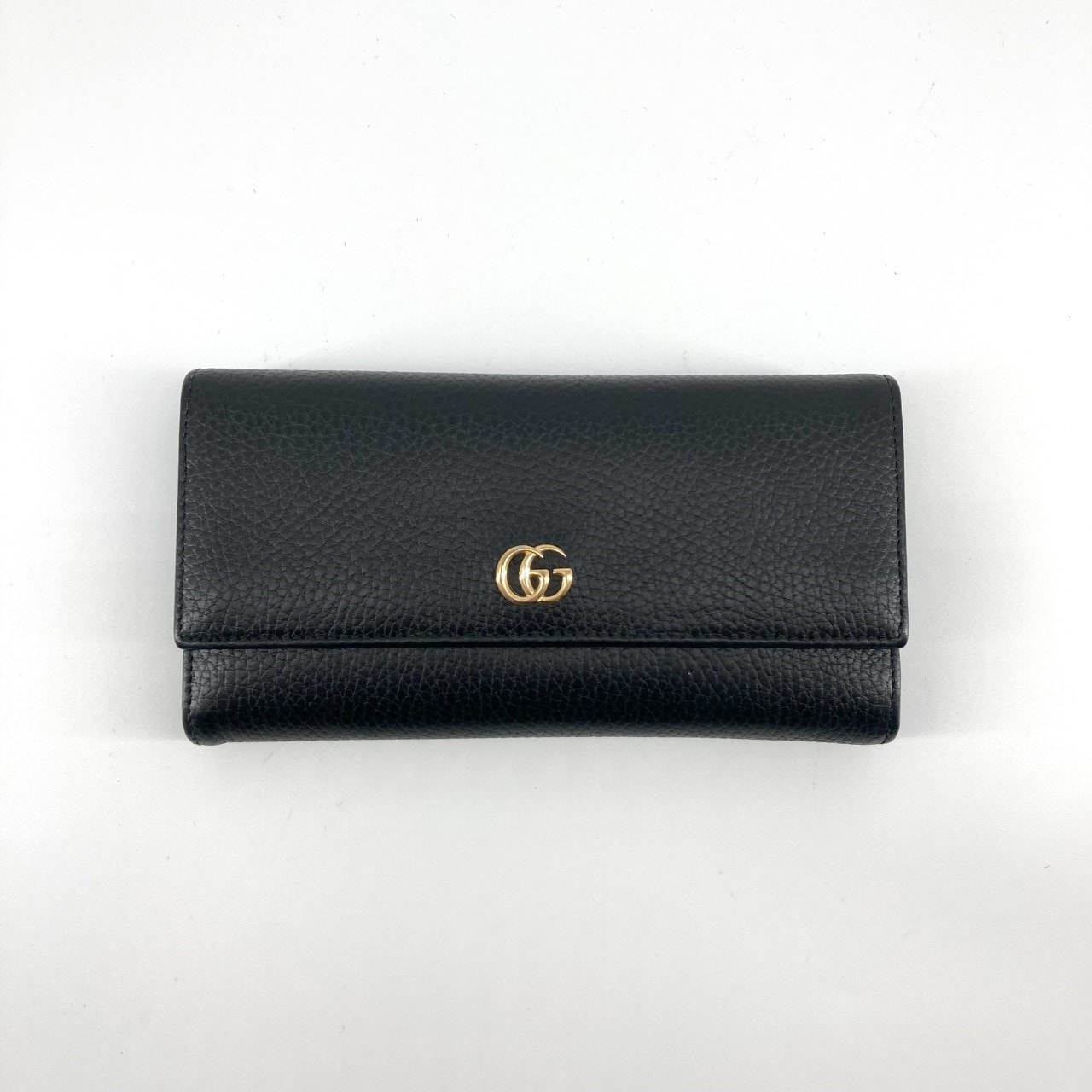 GUCCI(グッチ) ダブルG コンチネンタル 456116 長財布 ブラック×ゴールド