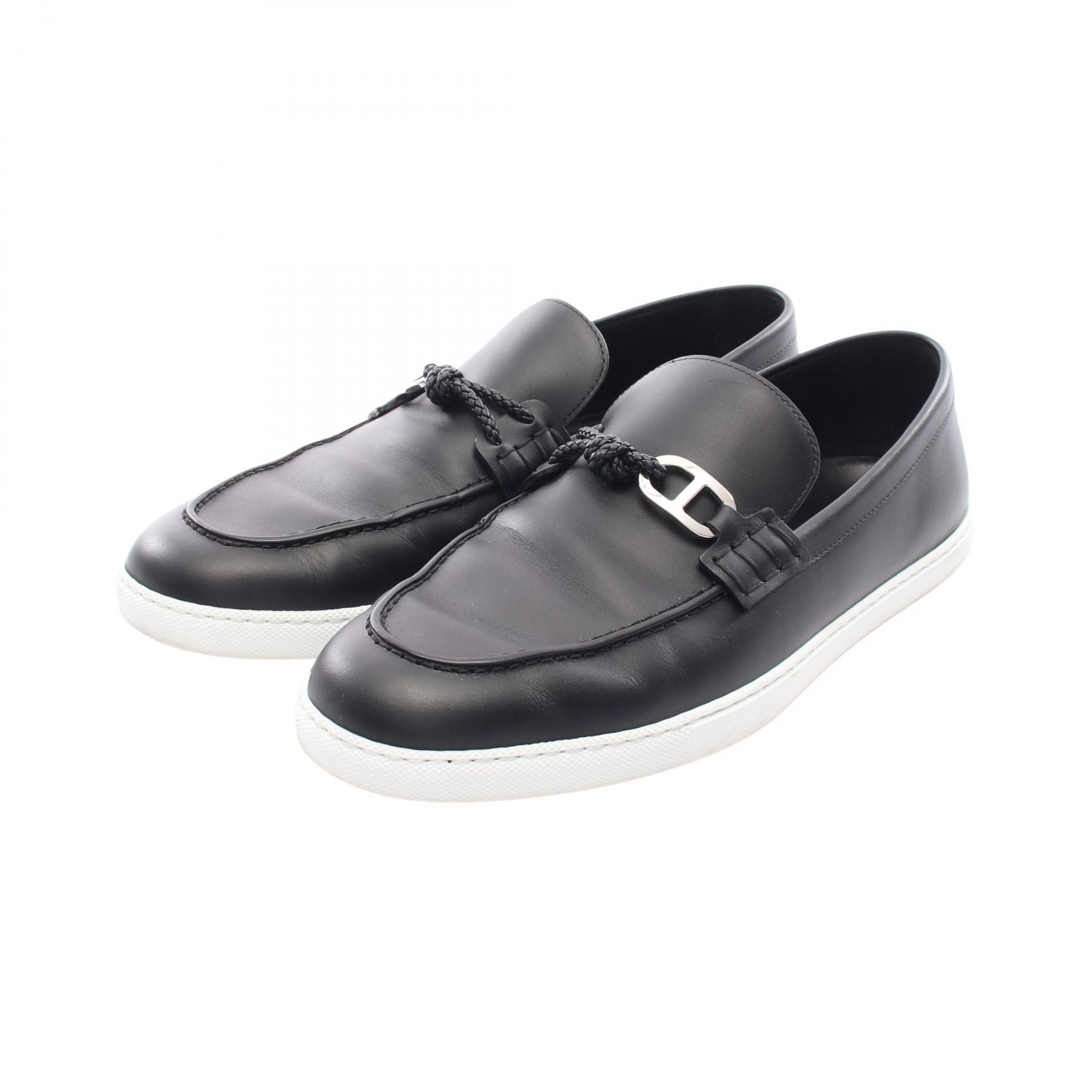 エルメス HERMES イグナシオ シェーヌダンクル モカシン 靴 レザー メンズ ブラック系 241927Z 【中古】