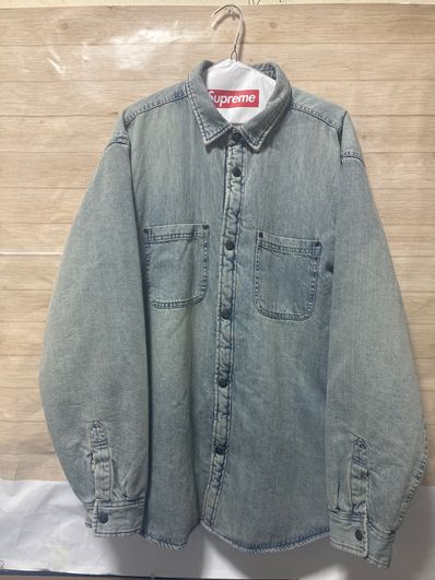 Supreme Faux Shearling Lined Work Shirt "Washed Indigo Denim" (24FW)