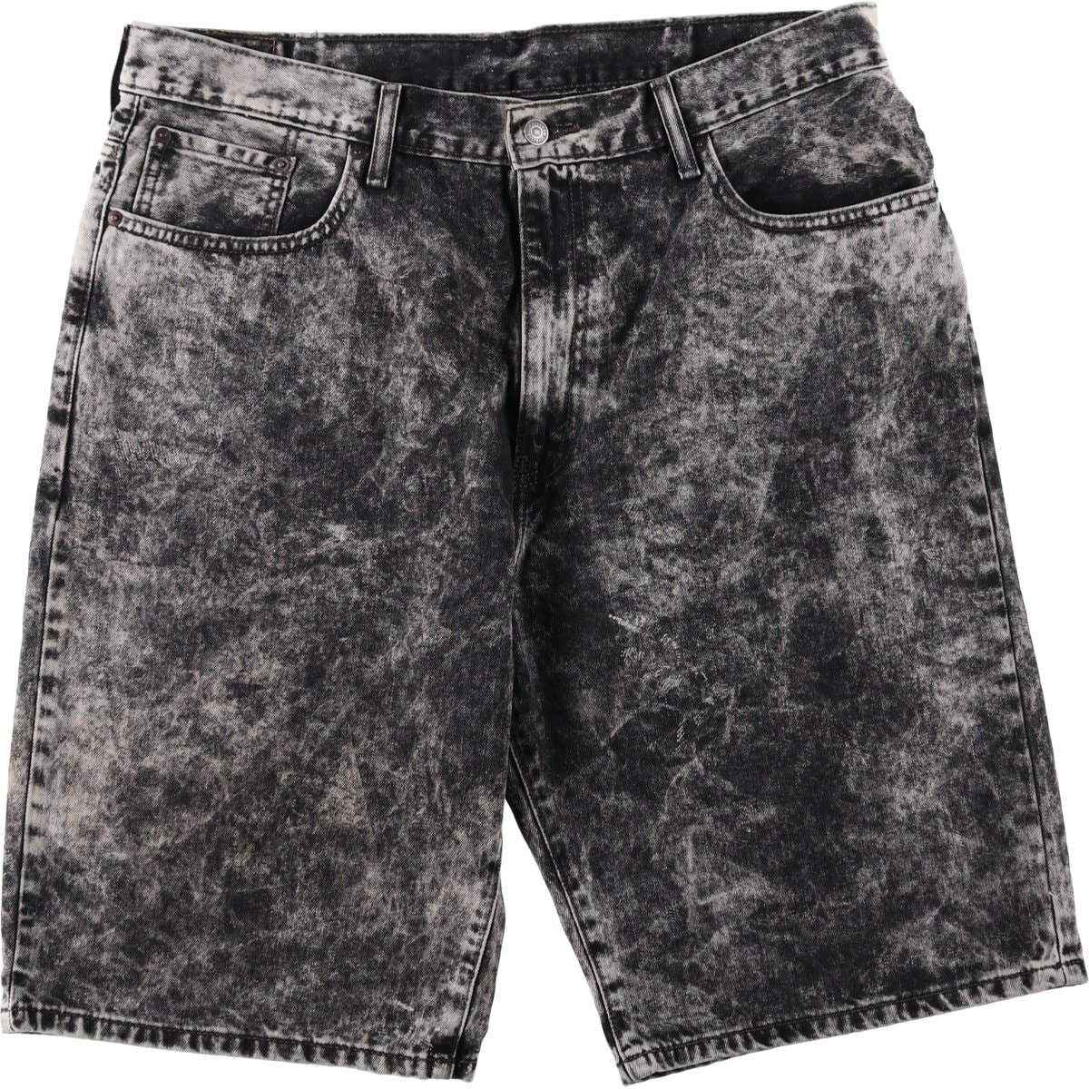 古着 ビッグサイズ リーバイス Levi's 569 ケミカルウォッシュ ブラックデニムショーツ ハーフパンツ メンズw40相当/eaa620251