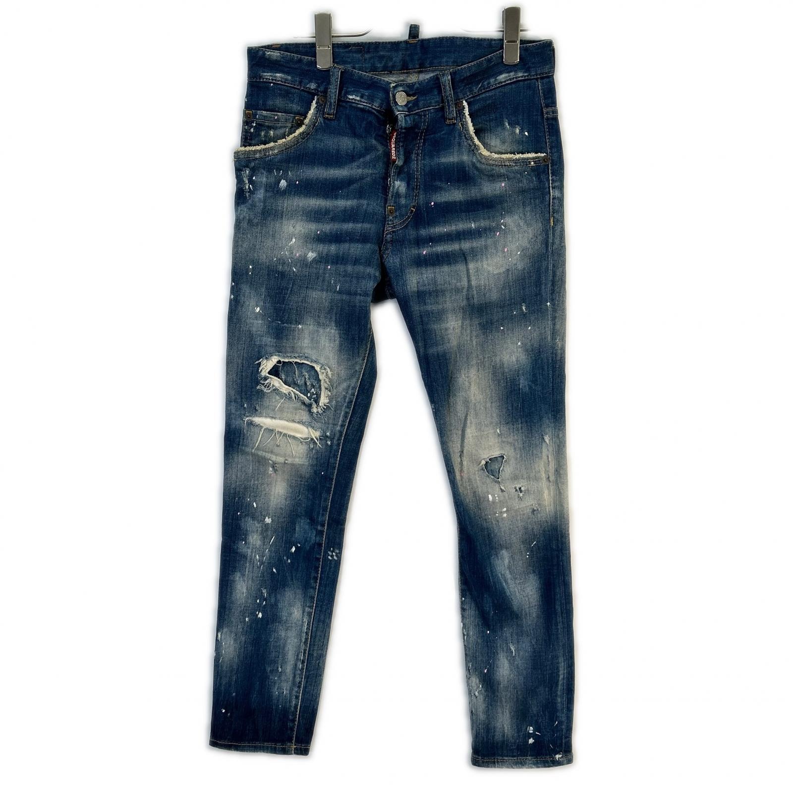 ディースクエアード 18年 S71LB0452 ダメージ ペイント加工 SKATER JEAN 42