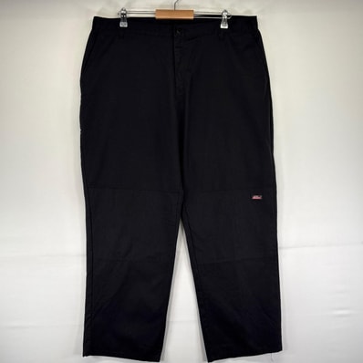 古着 ディッキーズ Dickies パンツ ワークパンツ ワンポイントロゴ ジッパーフライ 大きいサイズ 作業着 W42×L32 ブラック系 メンズ