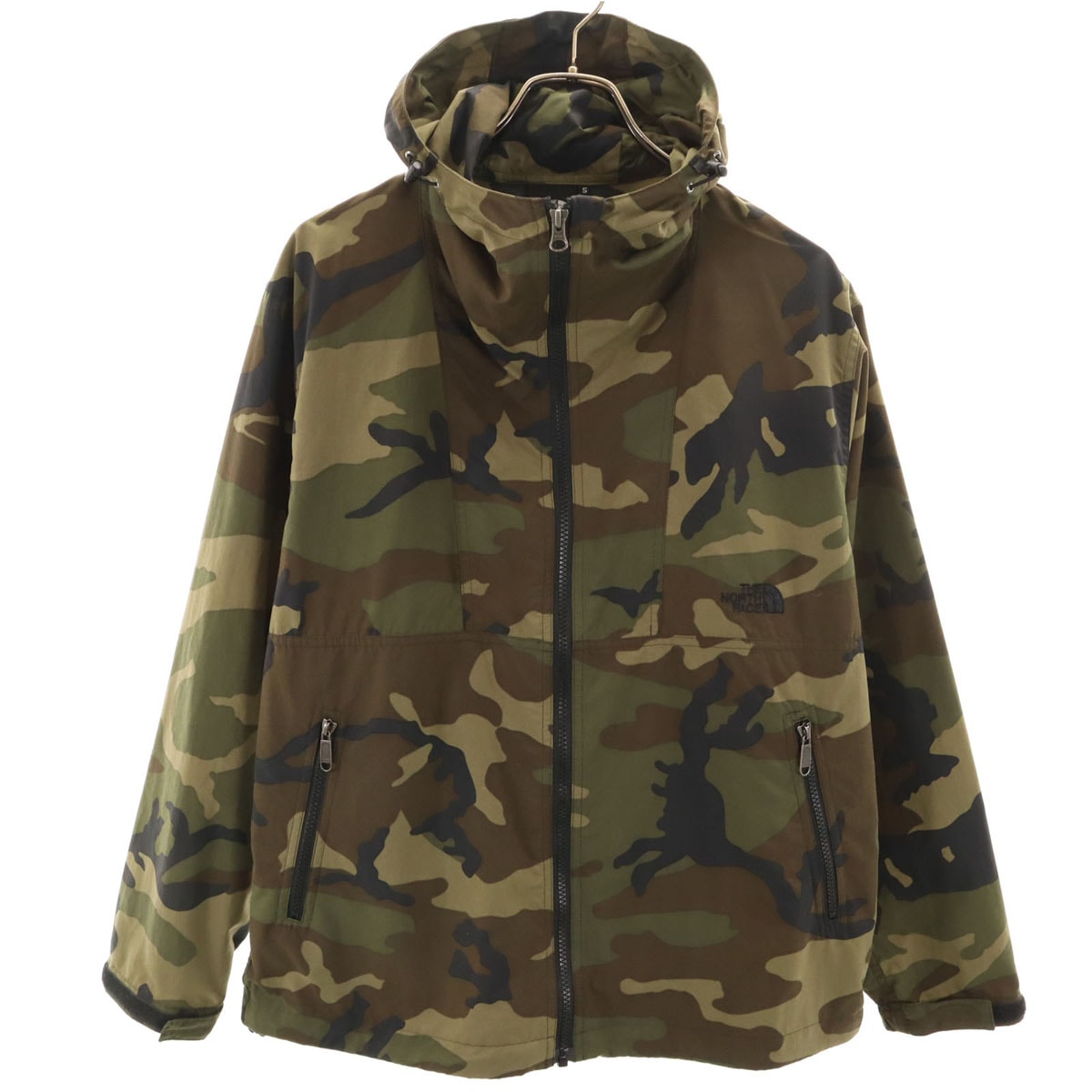 THE NORTH FACE ノースフェイス カモフラ柄 ノベルティ コンパクト ジャケット S カーキ NP71535 アウトドア 迷彩